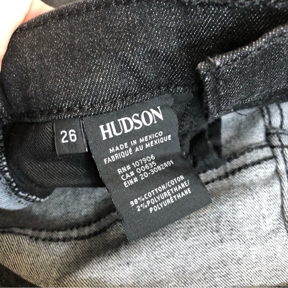 Hudson Black Zoeey High Rise Straight Crop Jeans - Picture 7 of 7